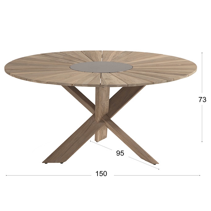Hartman Provence crossleg light grey afmetingen