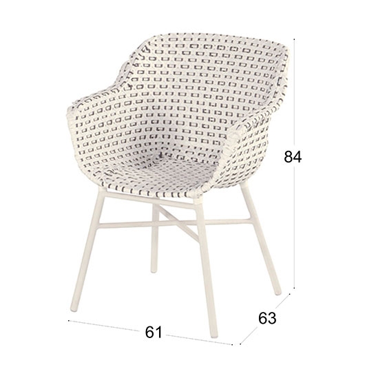 Hartman Delphine dining moccacino afmetingen
