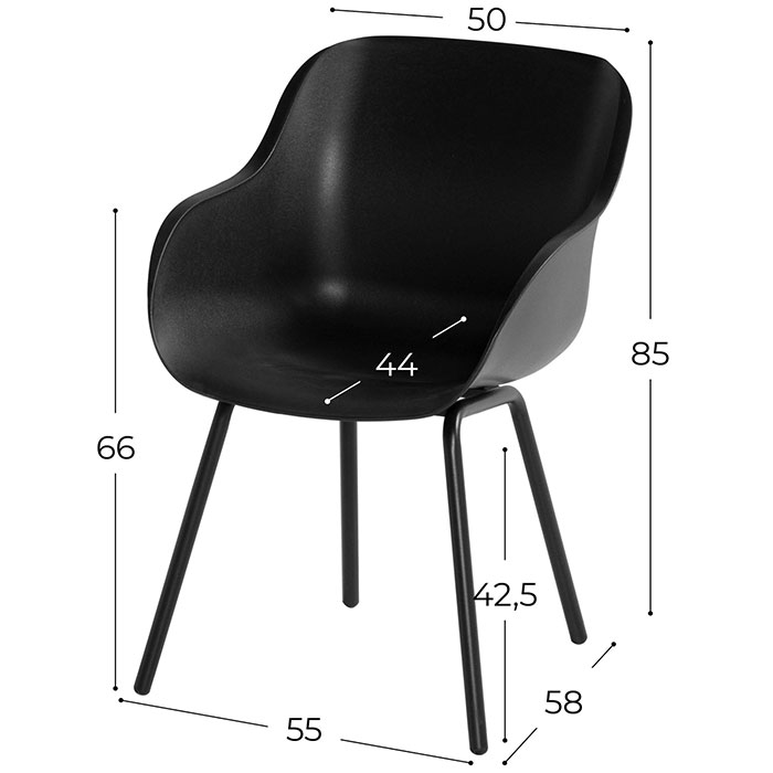 Stoelmaten Sohpie rondo elegance carbon black
