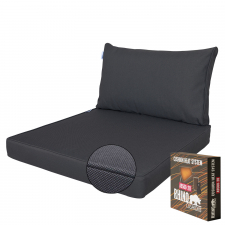 Loungekussen zit en rug 73x73cm carré - Ribera dark grey (waterafstotend) met heat system