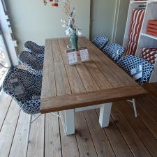 Hartman Yasmani 240cm white met Delphine riva blue (showroomaanbieding)