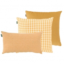 Sierkussenset - Cuba yellow met poule yellow 50x50cm en jesse yellow 50x30cm