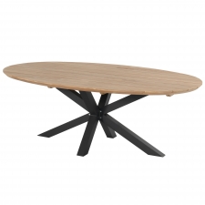Hartman Stephanie tafel natural teak - carbon black 200x120cm